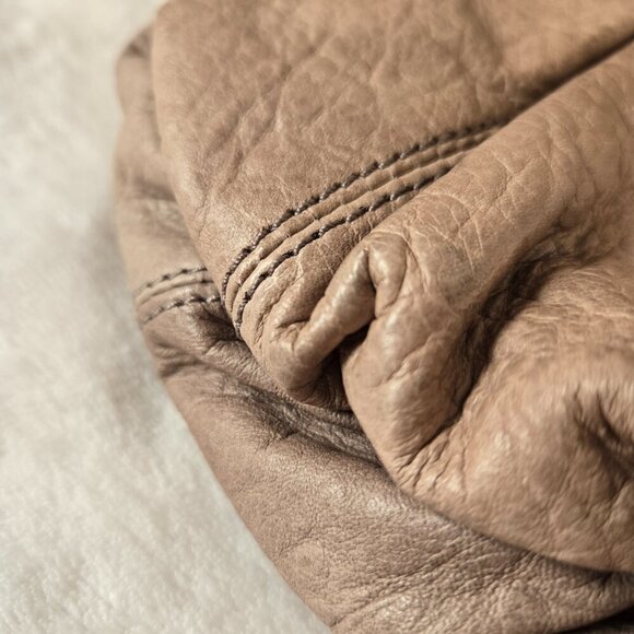 Liebeskind Berlin Leather Crossbody Bag Taupe Braided Flap Shoulder Purse - Picture 8 of 16